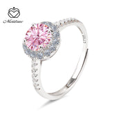 D Color VVS1 Moissanite Adjustable Ring – 925 Sterling Silver - Pink - YB Serial